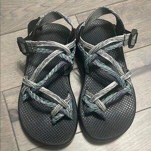 Chaco Black and Gray Strappy Sandals Size Women's 7